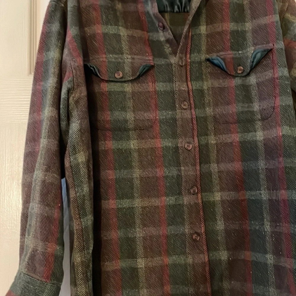 Salmon River Traders wool blend plaid shirt / jacket. Large. Shacket